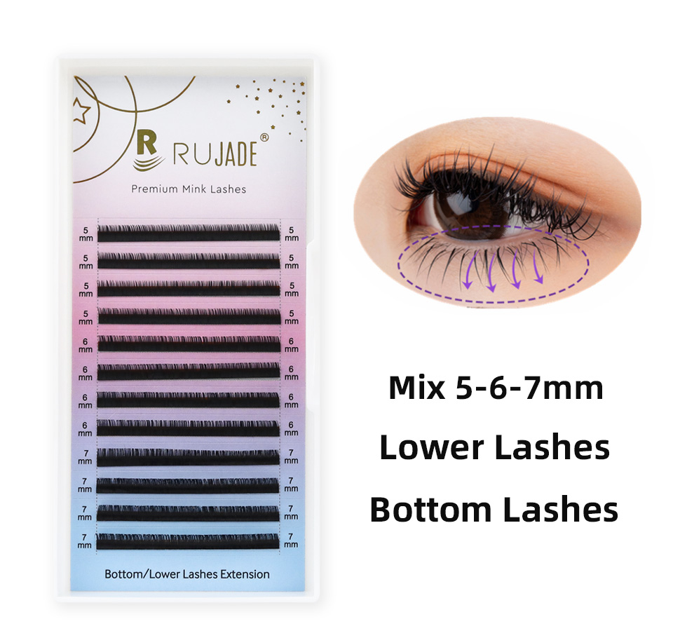 Eyelash Extension C Curl - Mezcla de pestañas inferiores 5 6