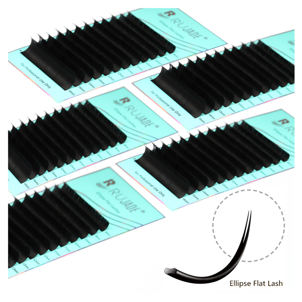 Eyelash Extension C Curl - Extensiones de Pestañas Planas RUJADE Ellipse,