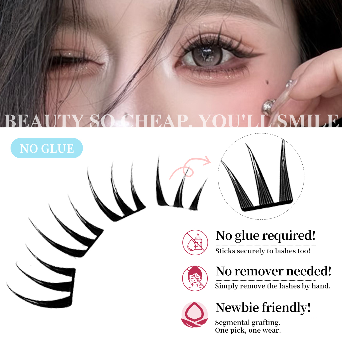 80 pestañas postizas de hadas  - Eyelash Extension No 10 reseña y precio