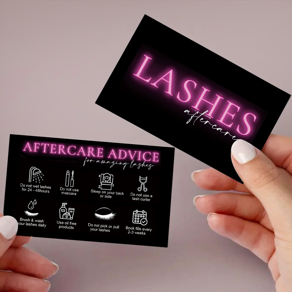 50 unids/lote tarjeta de cuida - Eyelash Extension Menu reseña y precio