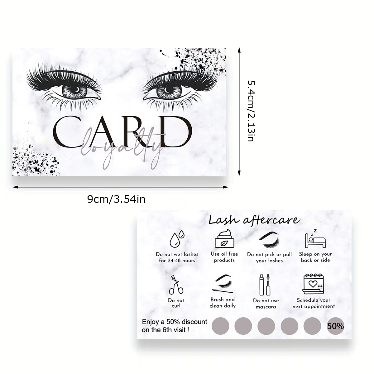 50 unids/lote tarjeta de cuida - Eyelash Extension Menu reseña y precio